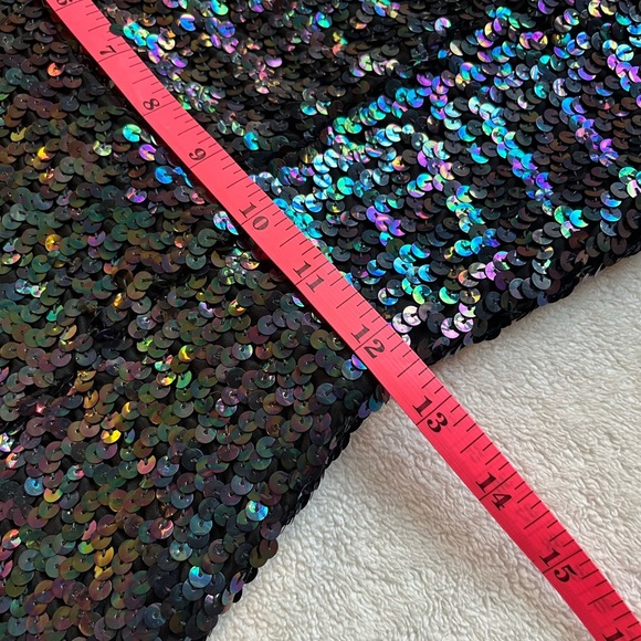 Vintage Black Sequin Dress, Princess Kate New York. Holidays NYE Cocktail. Sz S - Picture 13 of 16